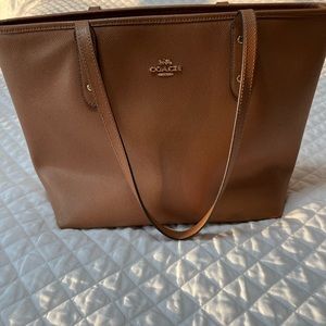 Brown Leather Coach Tote